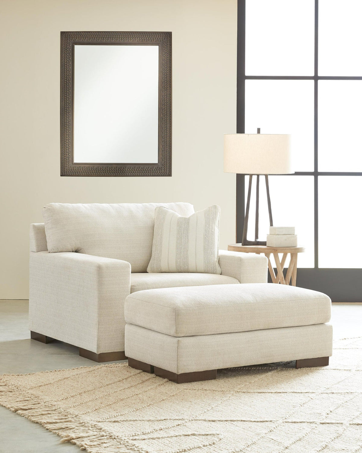 Maggie Birch chair and ottoman — product view 2
