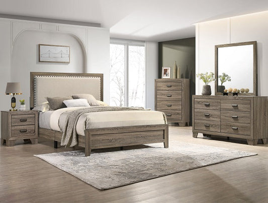 Crown Mark Millie B9205 grey upholstered bedroom collection