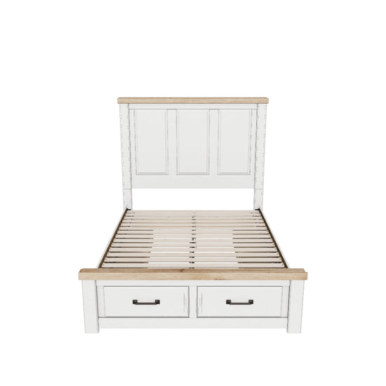 Savonport Queen Six-Drawer Storage Bed — White/Brown — Ashley B4615B16 (bed only)