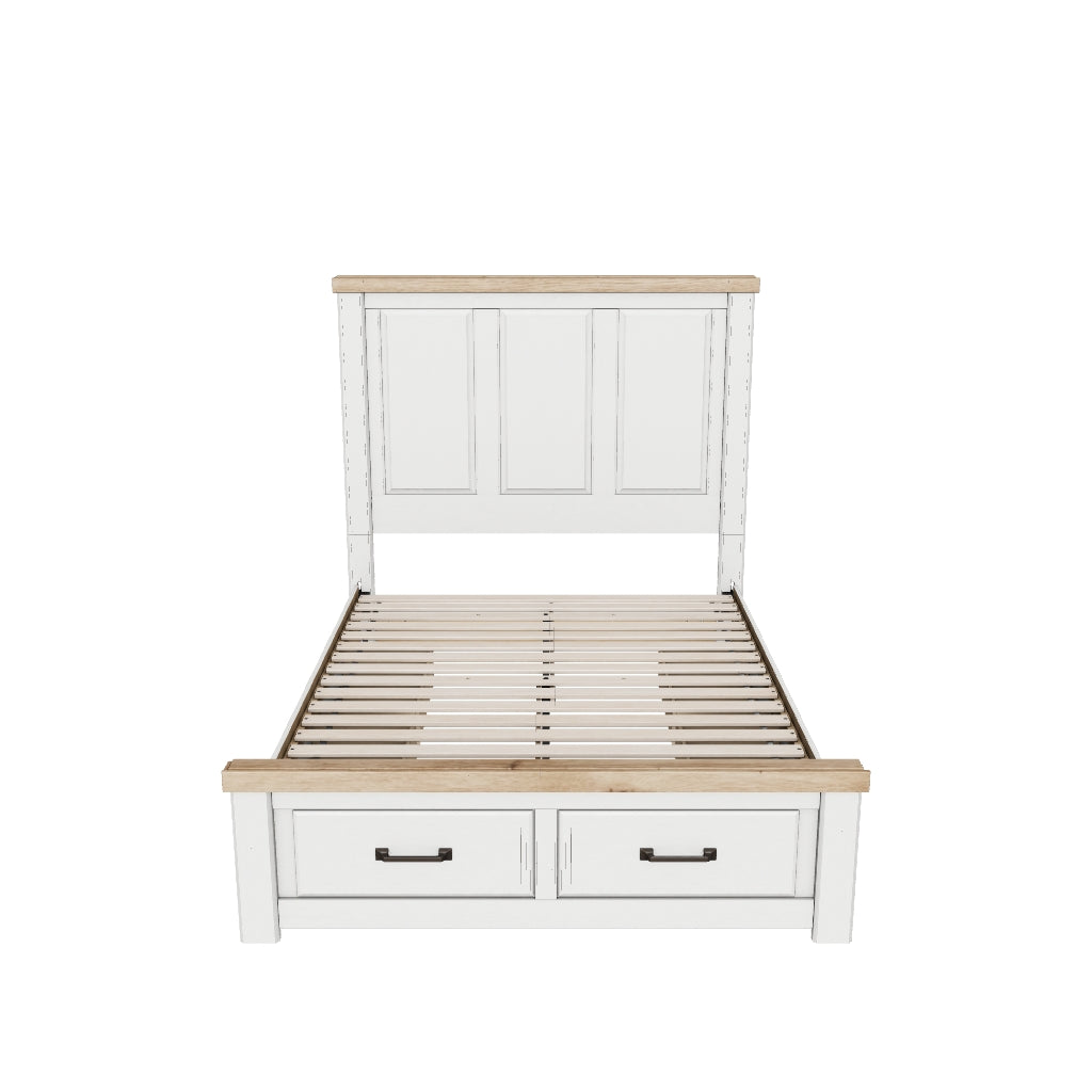 Savonport Queen Six-Drawer Storage Bed — White/Brown — Ashley B4615B16 (bed only)