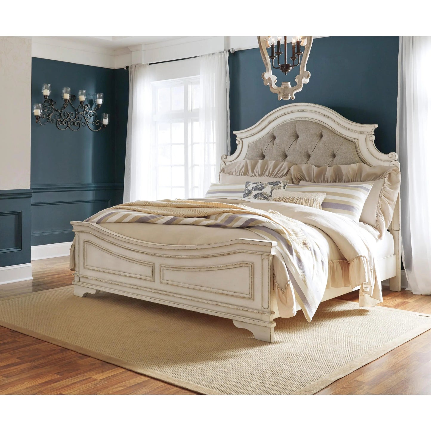 Ashley Realyn B743 King upholstered panel bed alternate view
