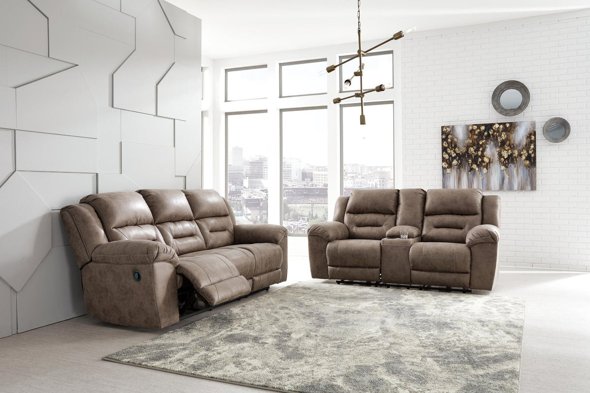 Stoneland Fossil manual reclining sofa and loveseat