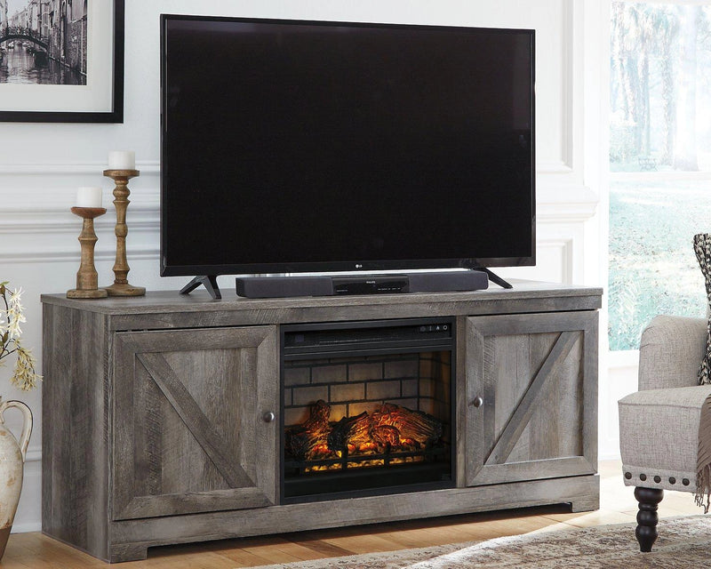 Wynnlow TV stand with electric fireplace — view 2